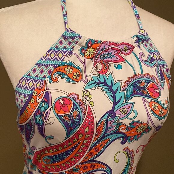 Gibson Latimer Halterkini Swim Top Size Large Halter Top - Picture 3 of 13